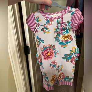 Matilda Jane Floral Romper with Striped Accents